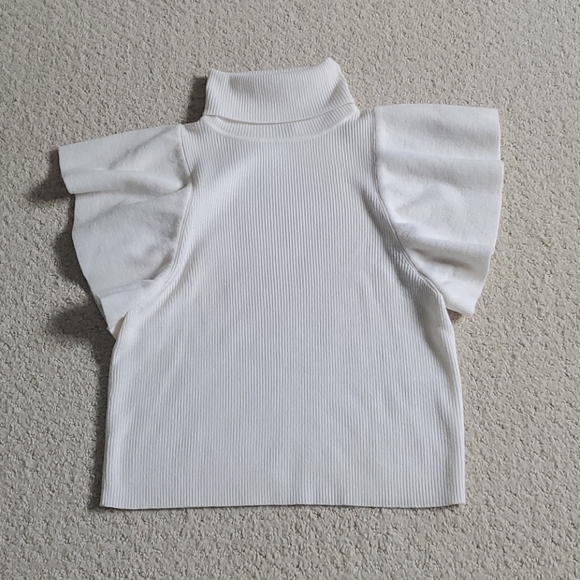 A.L.C. Jae Turtle Neck Top with Flutter Sleeves - Picture 5 of 9